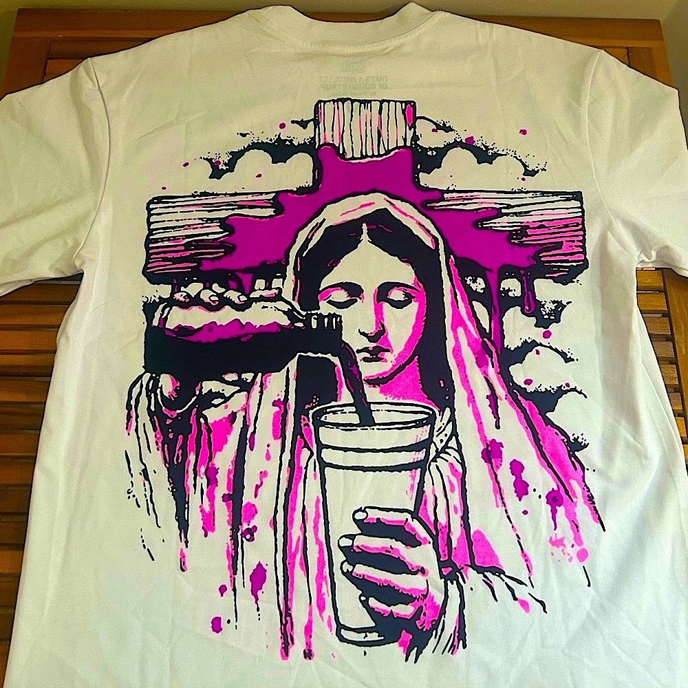 White Awful lot of cough syrup shirt